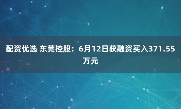 配资优选 东莞控股：6月12日获融资买入371.55万元